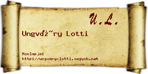 Ungváry Lotti névjegykártya